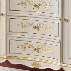 Wohnen Sideboards<133x90x42 Barockstil Anrichte in Weiß & Gold - Iviada