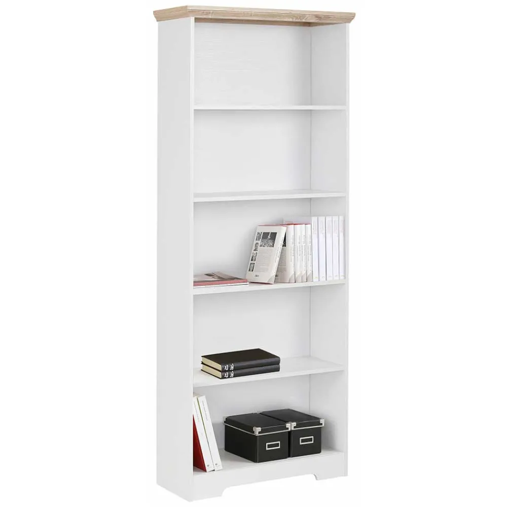Wohnen Regale|Vitrinen<75x180x30 Bücher Regal mit fünf Fächern - Akedra