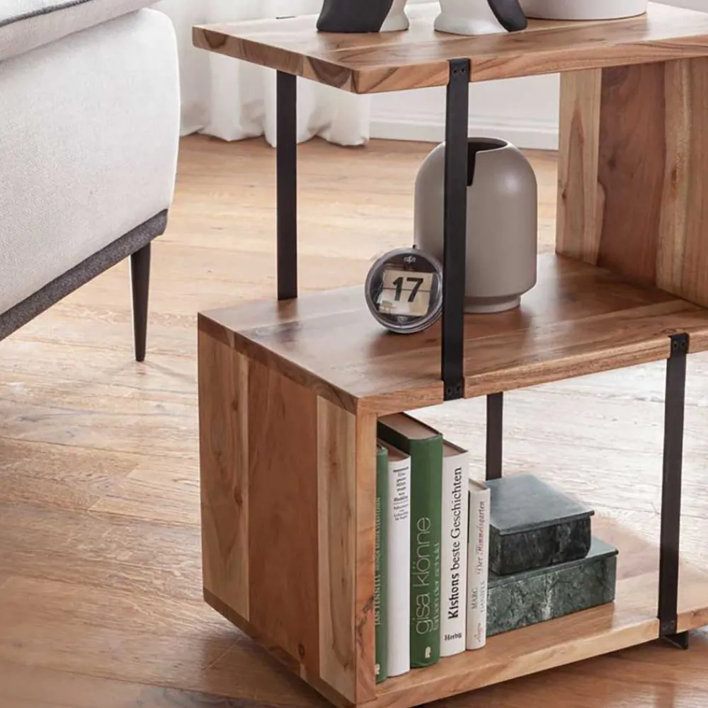 Wohnen Tische<45x60x30 Beistelltisch Regal in Akazie - Matic