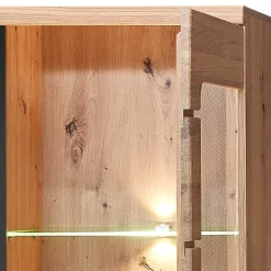 Wohnen Vitrinen<90x203x38 Beleuchtete Vitrine teilmassiv - Mattadore