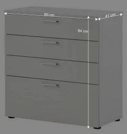 Wohnen Kommoden<80x84x41 Büro Kommode in Lichtgrau - Bowsla