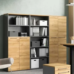 Wohnen Regale<80x197x40 Büro Ordnerregal mit fünf Fächern - Ovgunia