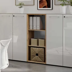 Wohnen Regale<50x120x37 Büroregal in Weiß & Wildeiche - Laszlo