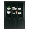 Wohnen Vitrinen<166x215x48 Buffetschrank in Schwarz Kiefer - Nariosca