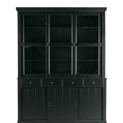 Wohnen Vitrinen<166x215x48 Buffetschrank in Schwarz Kiefer - Nariosca