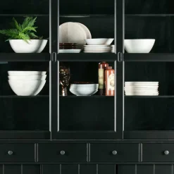 Wohnen Vitrinen<166x215x48 Buffetschrank in Schwarz Kiefer - Nariosca