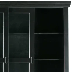 Wohnen Vitrinen<166x215x48 Buffetschrank in Schwarz Kiefer - Nariosca