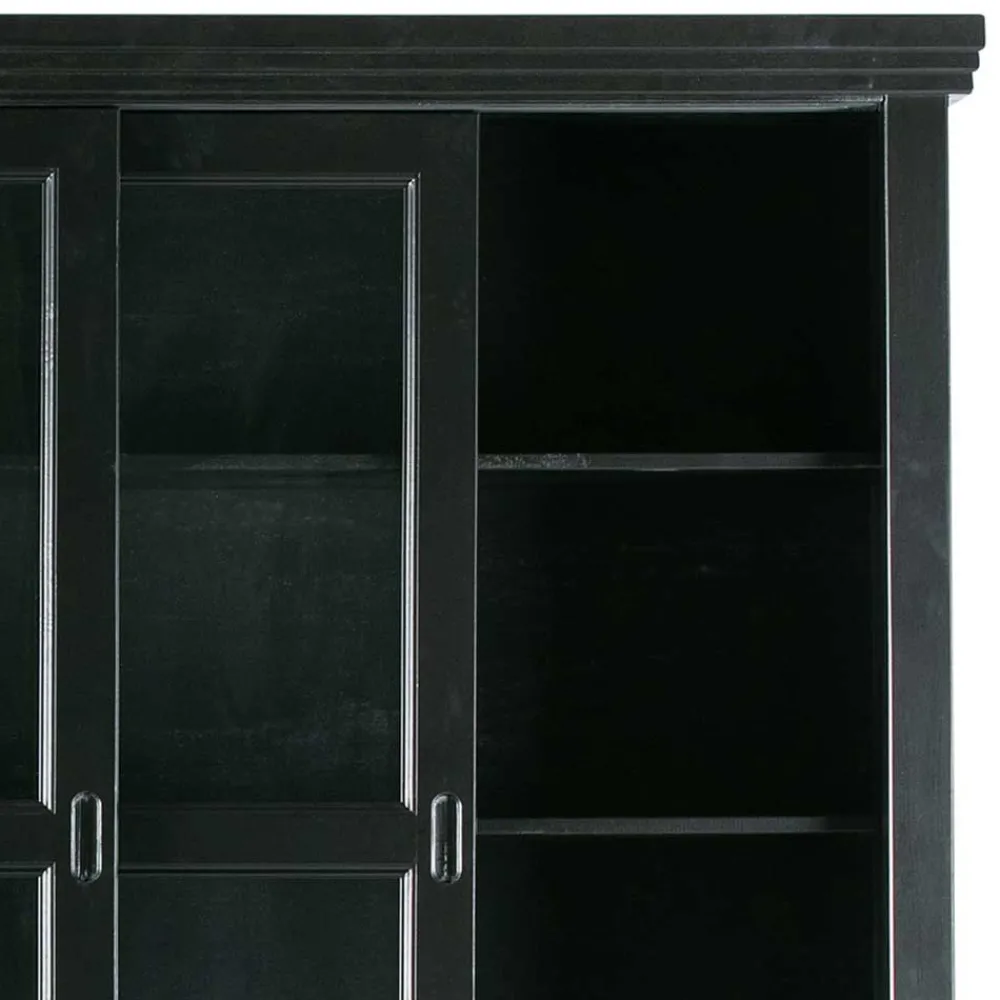 Wohnen Vitrinen<166x215x48 Buffetschrank in Schwarz Kiefer - Nariosca