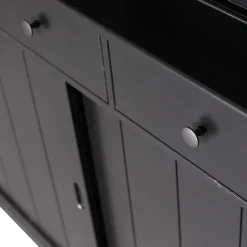 Wohnen Vitrinen<166x215x48 Buffetschrank in Schwarz Kiefer - Nariosca