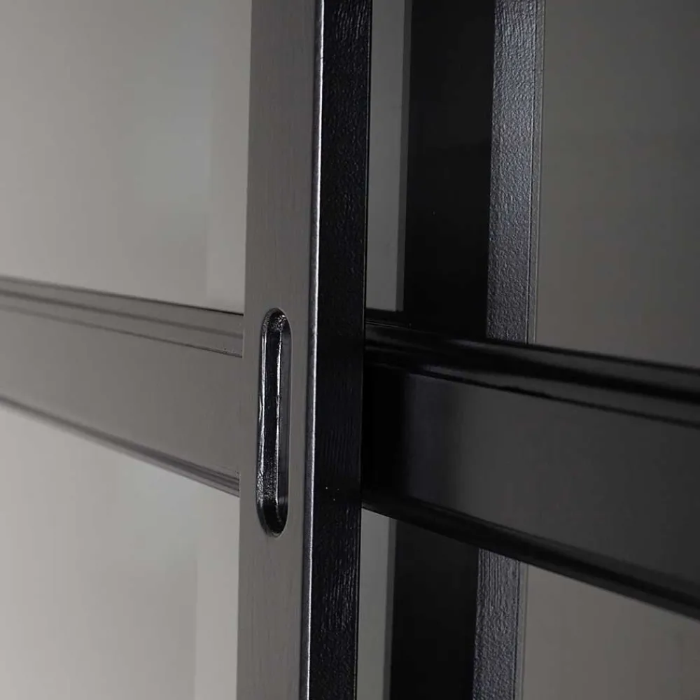 Wohnen Vitrinen<166x215x48 Buffetschrank in Schwarz Kiefer - Nariosca