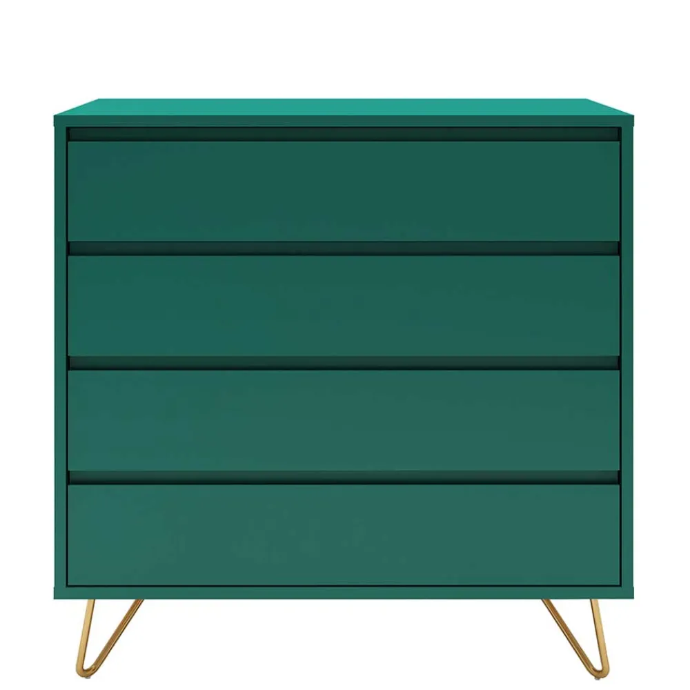 Wohnen Kommoden<90x90x40 cm 4 Schubladen Kommode in Grün - Ricriava