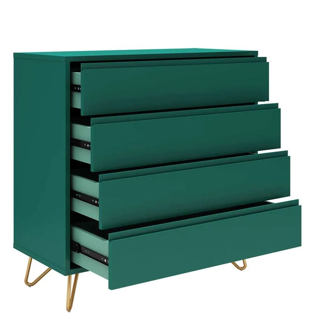 Wohnen Kommoden<90x90x40 cm 4 Schubladen Kommode in Grün - Ricriava