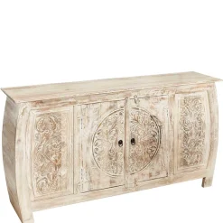 Wohnen Sideboards<166x85x40 cm Akazie Sideboard in White Wash - Omie