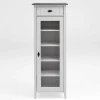 Wohnen Vitrinen<55x149x35 cm Badezimmer Vitrine in Weiß & Grau - Mirandesca
