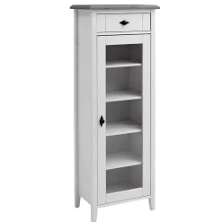 Wohnen Vitrinen<55x149x35 cm Badezimmer Vitrine in Weiß & Grau - Mirandesca