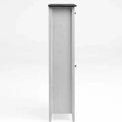 Wohnen Vitrinen<55x149x35 cm Badezimmer Vitrine in Weiß & Grau - Mirandesca