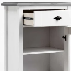 Wohnen Vitrinen<55x149x35 cm Badezimmer Vitrine in Weiß & Grau - Mirandesca