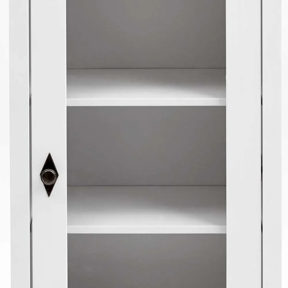 Wohnen Vitrinen<55x149x35 cm Badezimmer Vitrine in Weiß & Grau - Mirandesca