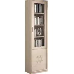 Wohnen Vitrinen<60x225x45 cm Bücher Vitrine in Esche Hell - Odillava