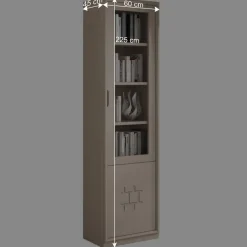 Wohnen Vitrinen<60x225x45 cm Bücher Vitrine in Esche Hell - Odillava