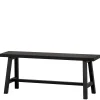 Wohnen Sitzbank<110x45x35 cm Bänke aus Massivholz in Schwarz - Annike (2er Set)