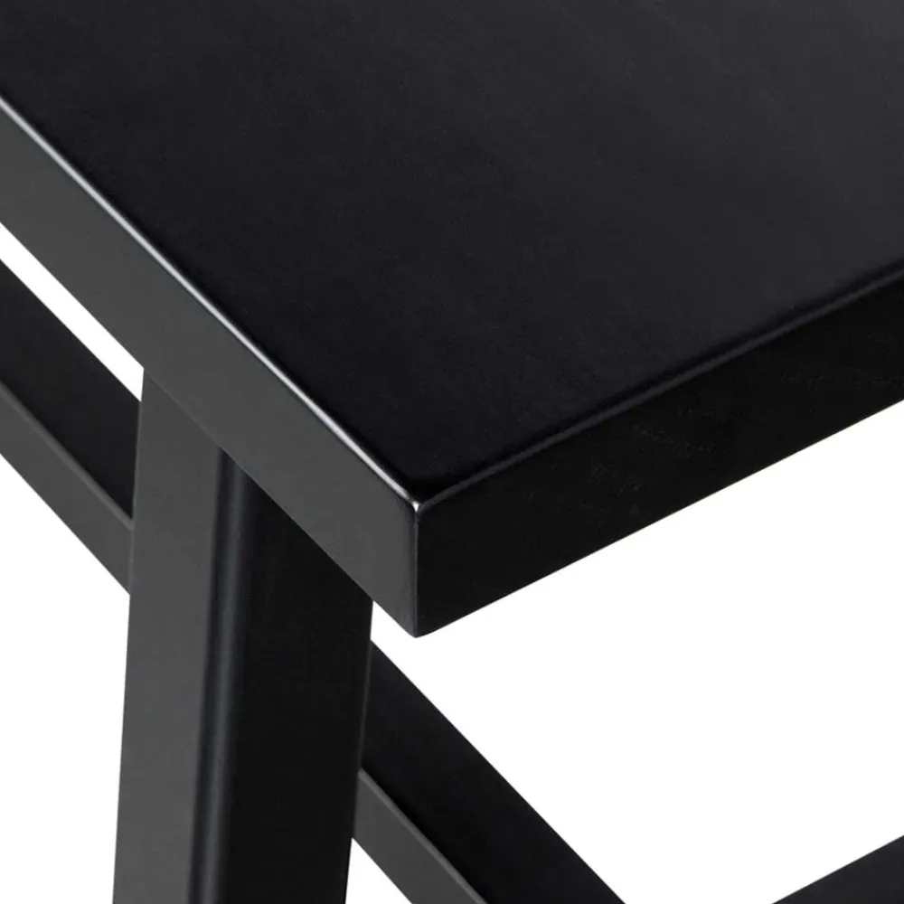 Wohnen Sitzbank<110x45x35 cm Bänke aus Massivholz in Schwarz - Annike (2er Set)