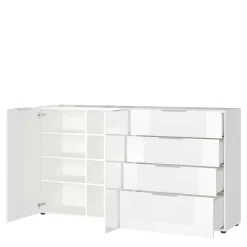 Wohnen Sideboards<184x101x42 cm Design Sideboard mit Glas Beschichtung - Daven