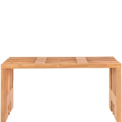 Wohnen Sitzbank<90x49x30 cm Design Sitzbank aus Teak Massivholz - Lakosion