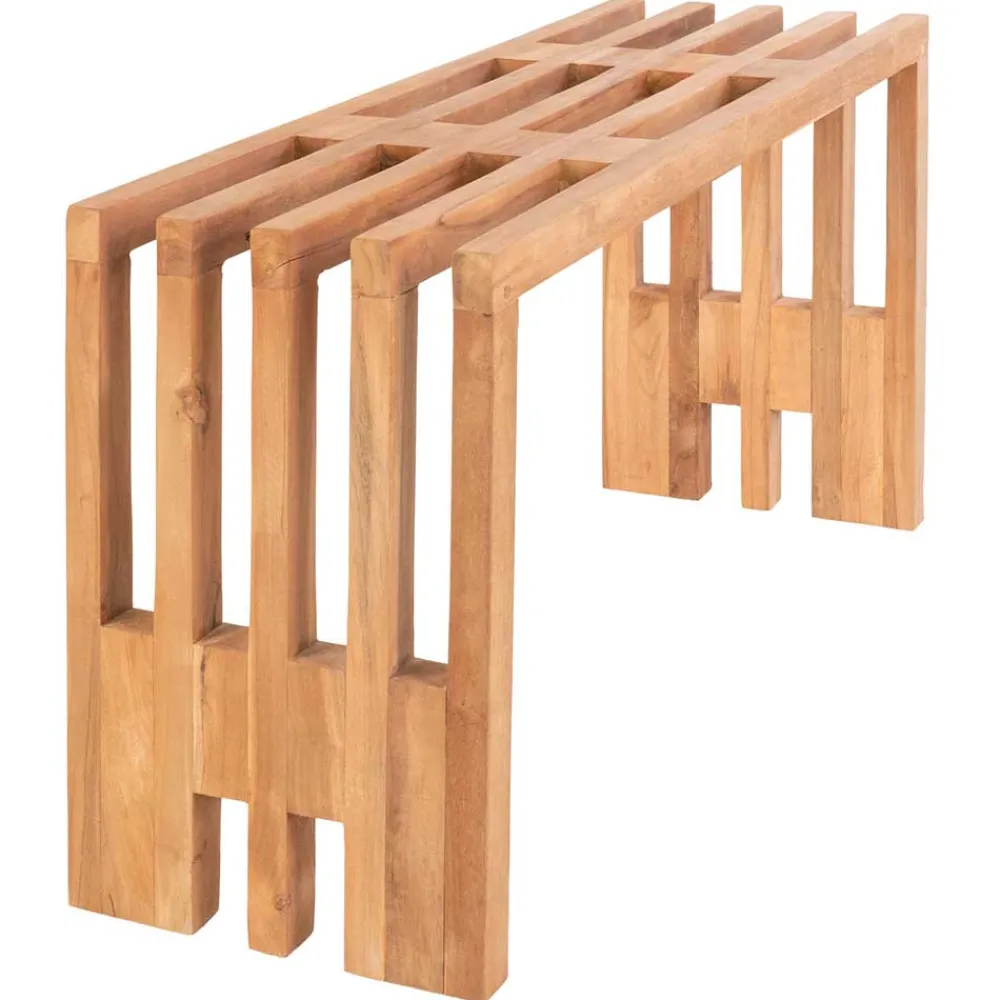 Wohnen Sitzbank<90x49x30 cm Design Sitzbank aus Teak Massivholz - Lakosion