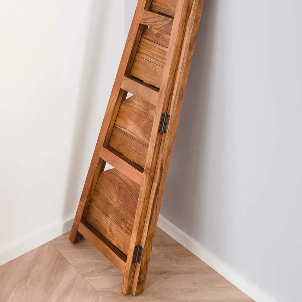 Wohnen Regale<64x148x44 cm Eckregal aus Akazie Massivholz - Skylive