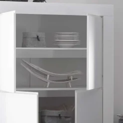 Wohnen Highboards<110x140x42 cm Highboard in Weiß lackiert - Mikes