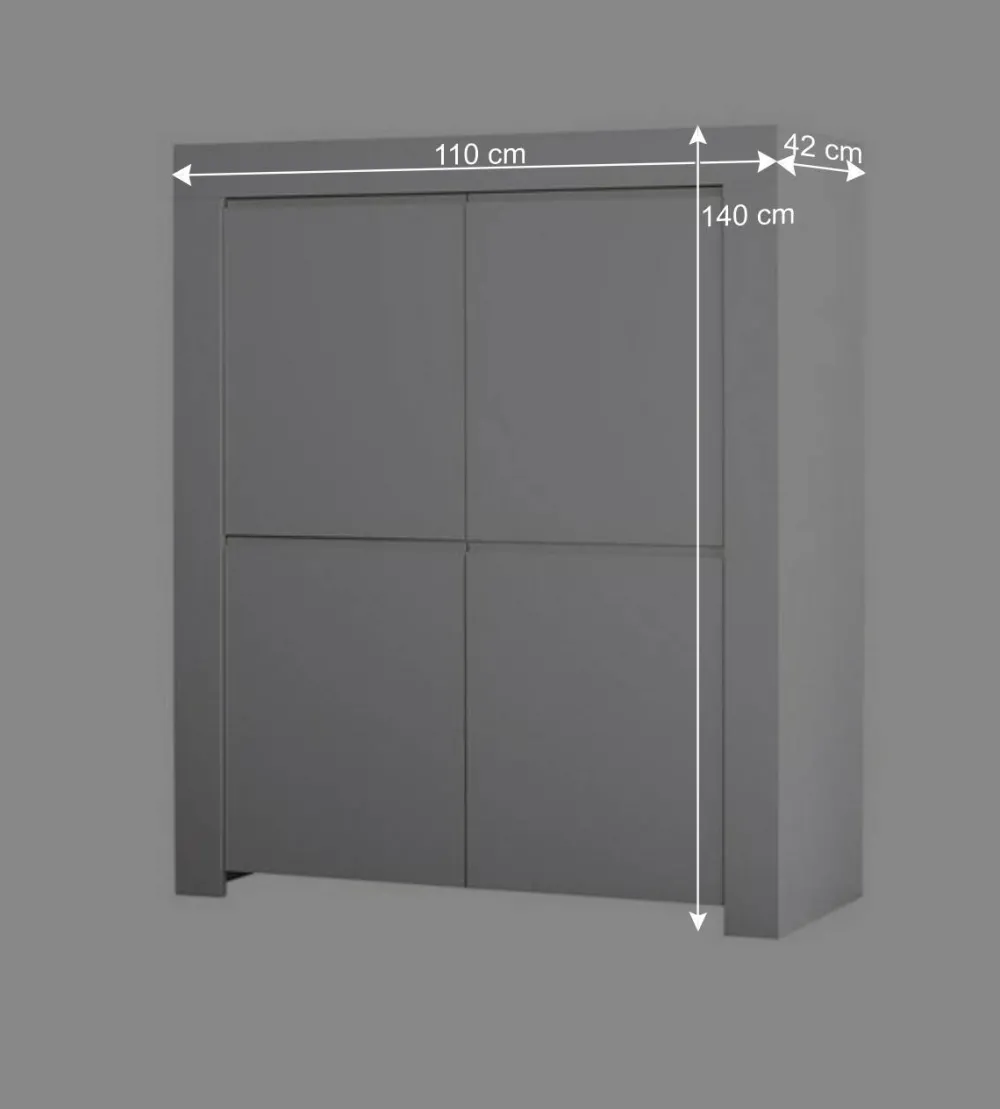 Wohnen Highboards<110x140x42 cm Highboard in Weiß lackiert - Mikes