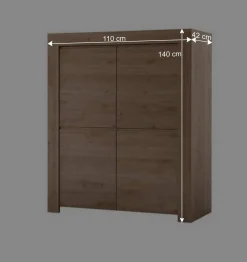 Wohnen Highboards<110x140x42 cm Highboard 4-türig - Karika