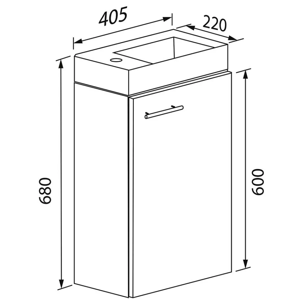 Wohnen Schränke<41x68x22 cm Hängender Waschtisch fürs Gäste WC - Veny