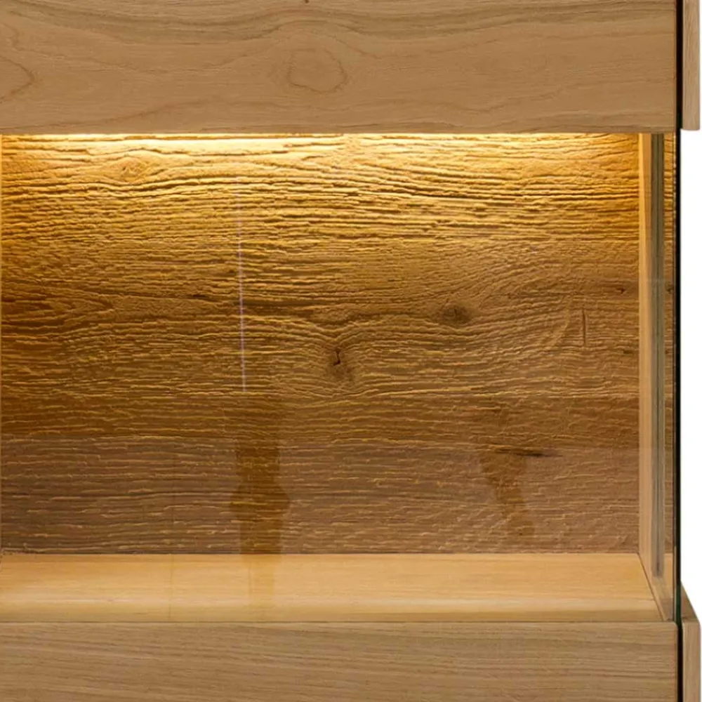 Wohnen Vitrinen<43x169x33 cm Hängevitrine aus Wildeiche - Obinson