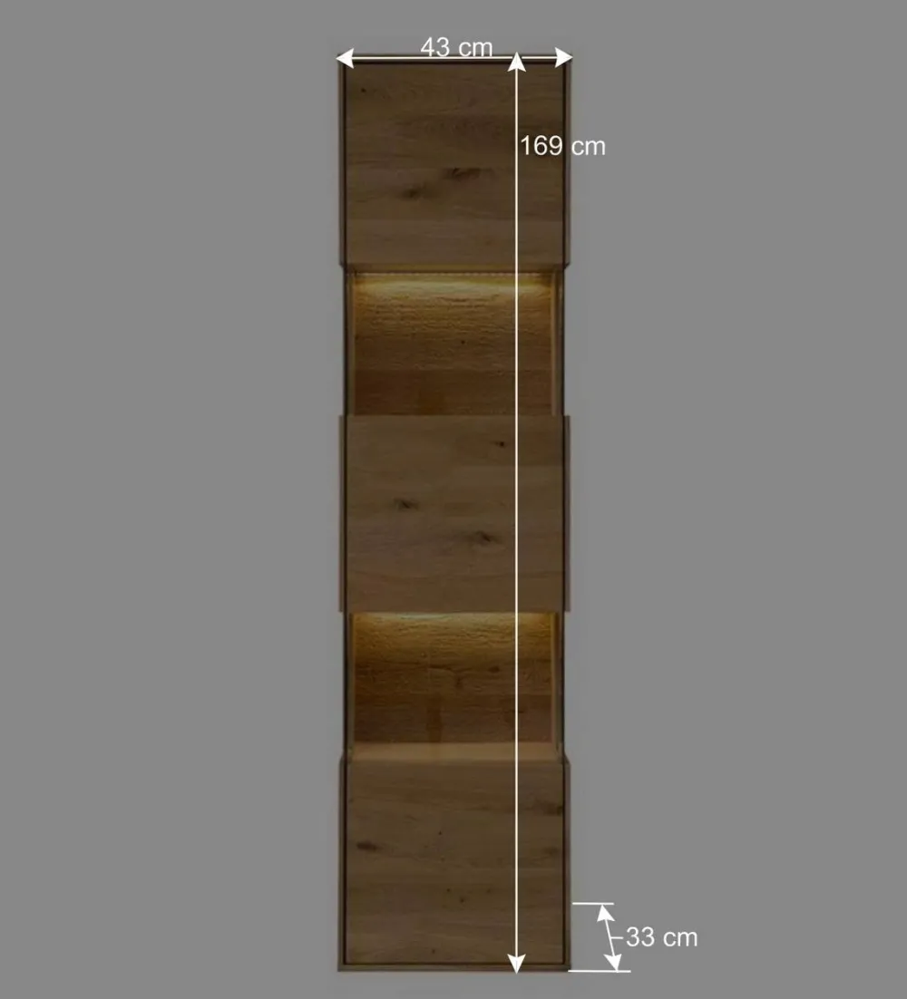 Wohnen Vitrinen<43x169x33 cm Hängevitrine aus Wildeiche - Obinson