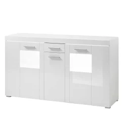 Wohnen Sideboards<144x82x40 cm Hochglanz Sideboard in Weiß - Timmona
