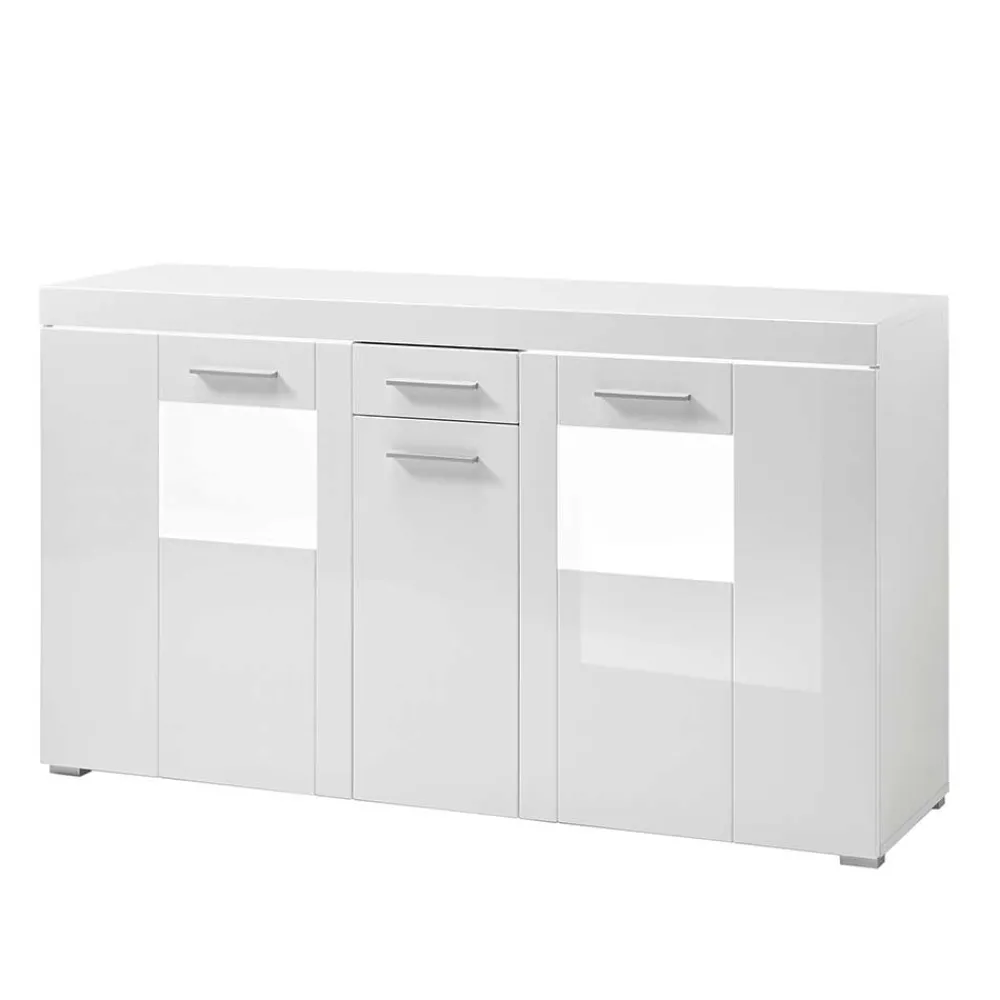 Wohnen Sideboards<144x82x40 cm Hochglanz Sideboard in Weiß - Timmona