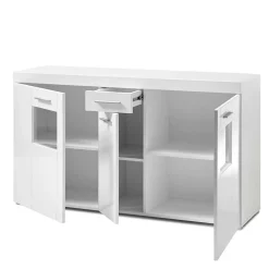 Wohnen Sideboards<144x82x40 cm Hochglanz Sideboard in Weiß - Timmona