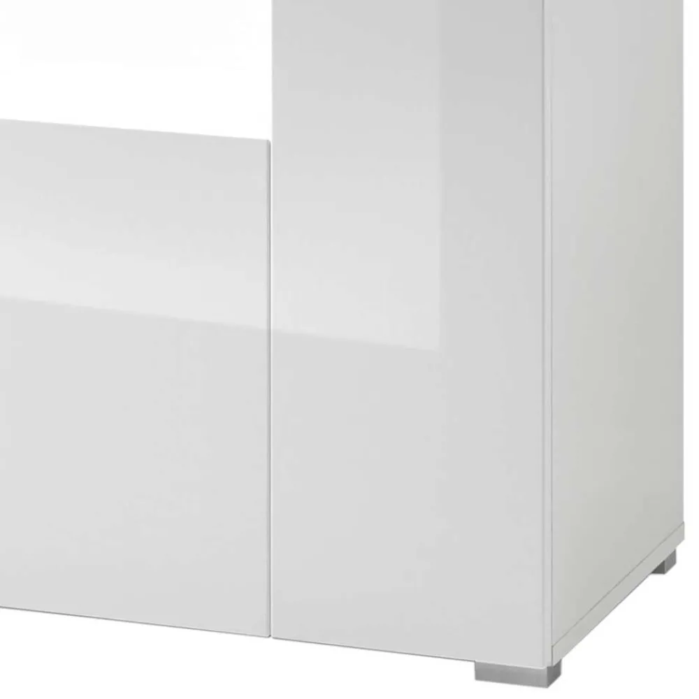 Wohnen Sideboards<144x82x40 cm Hochglanz Sideboard in Weiß - Timmona