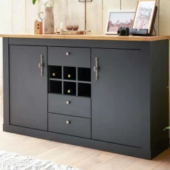 Wohnen Sideboards<104x169x45 cm Hohe Kommode mit Flaschenfächern - Lionel