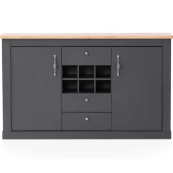 Wohnen Sideboards<104x169x45 cm Hohe Kommode mit Flaschenfächern - Lionel