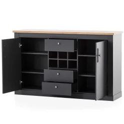 Wohnen Sideboards<104x169x45 cm Hohe Kommode mit Flaschenfächern - Lionel