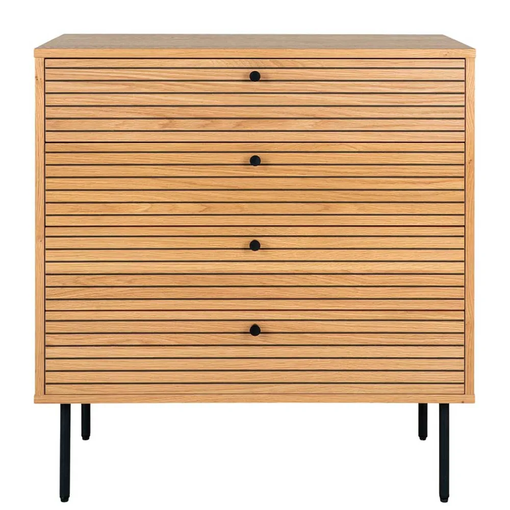 Wohnen Kommoden<80x85x40 cm Kommode in Eiche Natur Furnier - Virona