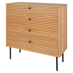 Wohnen Kommoden<80x85x40 cm Kommode in Eiche Natur Furnier - Virona