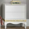 Wohnen Kommoden<53x60x40 cm Kommode in Weiß & Gold - Valganios