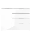 Wohnen Sideboards<134x101x42 cm Kommode in Weiß mit Glas - Rufu