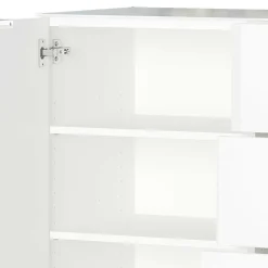 Wohnen Sideboards<134x101x42 cm Kommode in Weiß mit Glas - Rufu