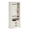 Wohnen Vitrinen<75x170x35 cm Landhaus Schrank in Weiß - Manduza