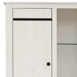 Wohnen Vitrinen<75x170x35 cm Landhaus Schrank in Weiß - Manduza